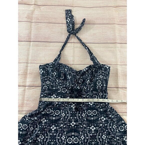 Book Of Life Women's Halter Black Skull Printed Rockabilly Dress - Large - Picture 8 of 13